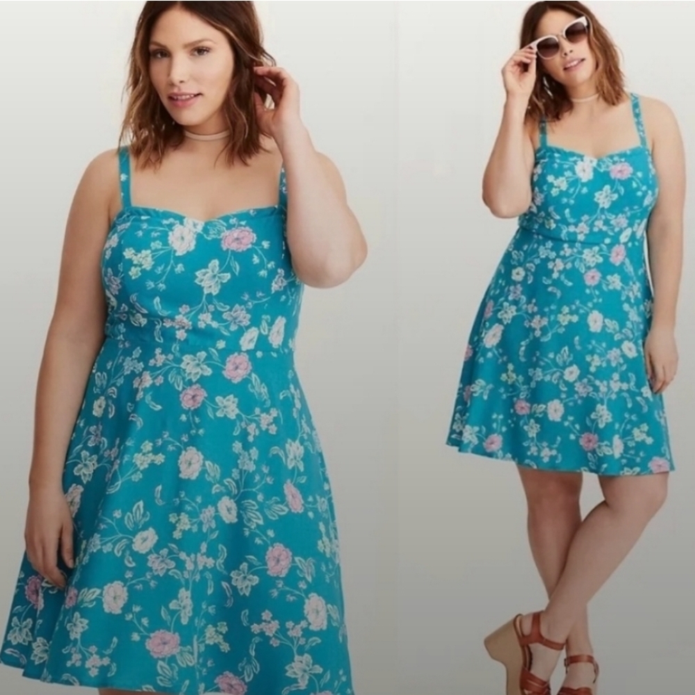 Plus Size Floral Print Challis Tank Dress